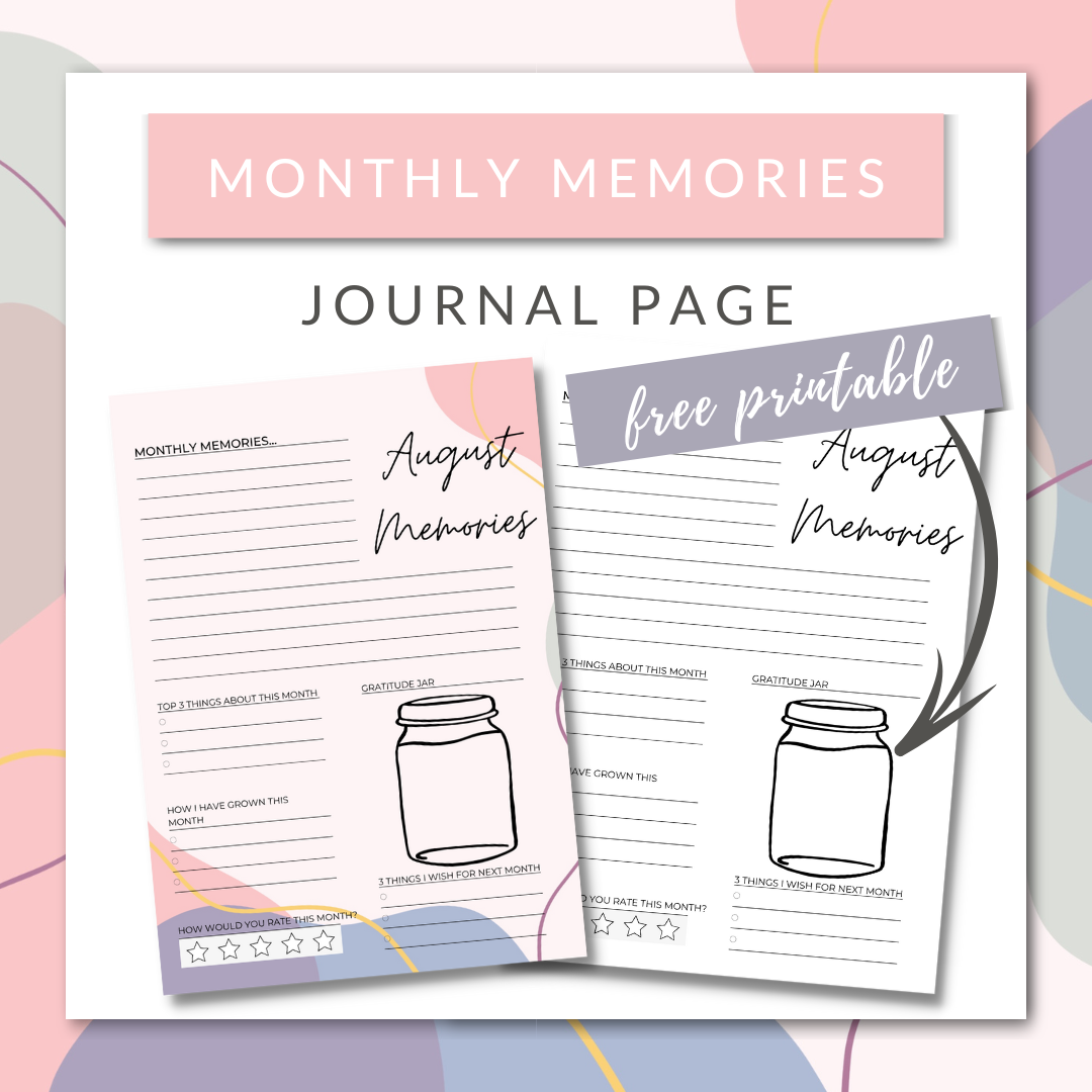 🌟 FREE Monthly Memories Journal Page 🌟