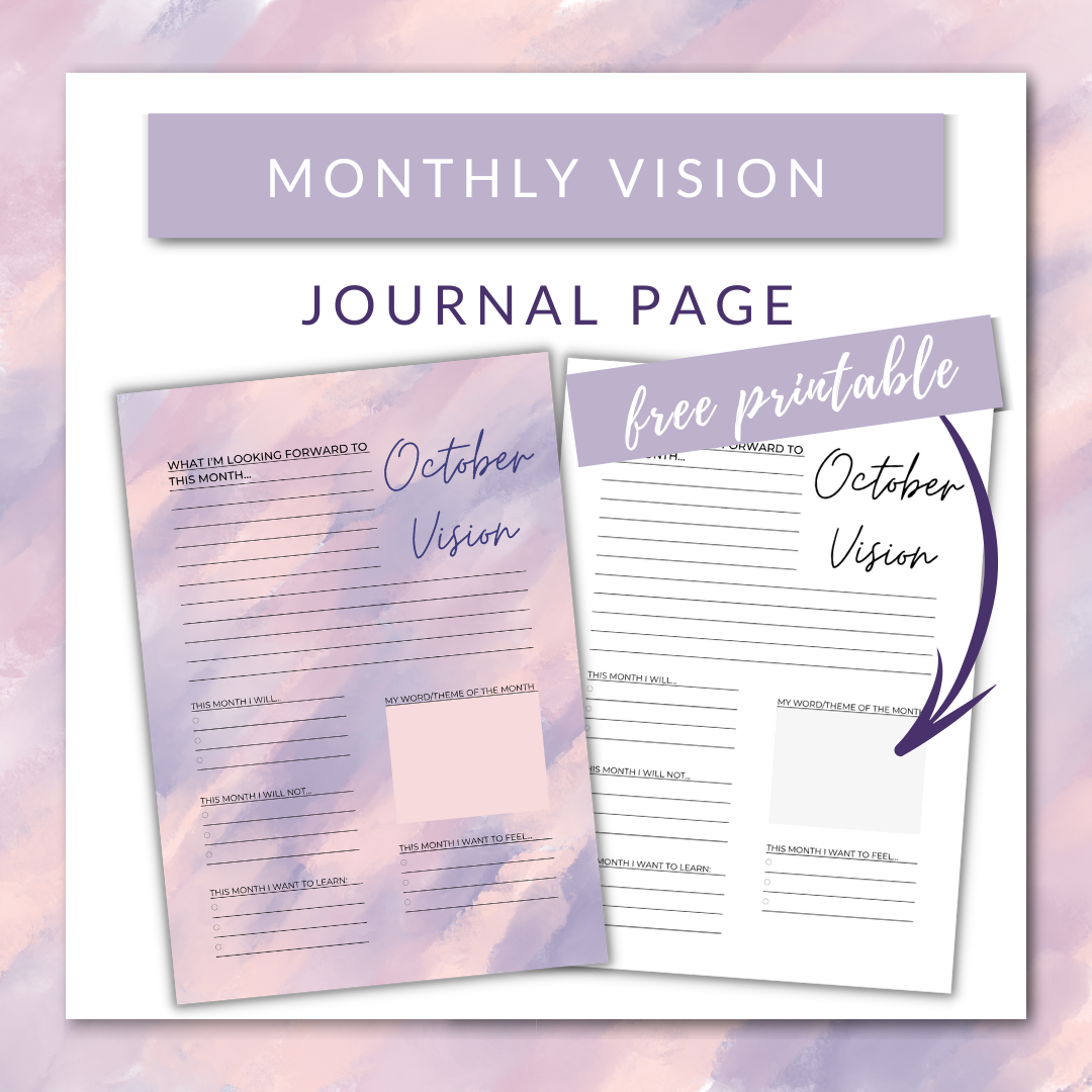 FREE Monthly Vision Journal Page